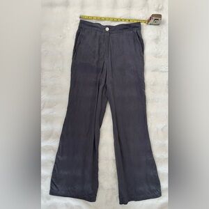 Nude Lucy Women's Cupro Wide Leg Charcoal/Blue Lightweight Flowy Pants